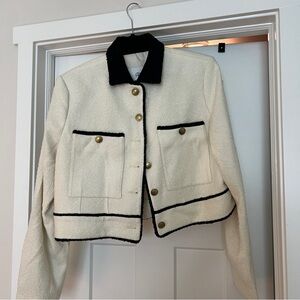 Anine Bing jacket cream and black size XL NWT